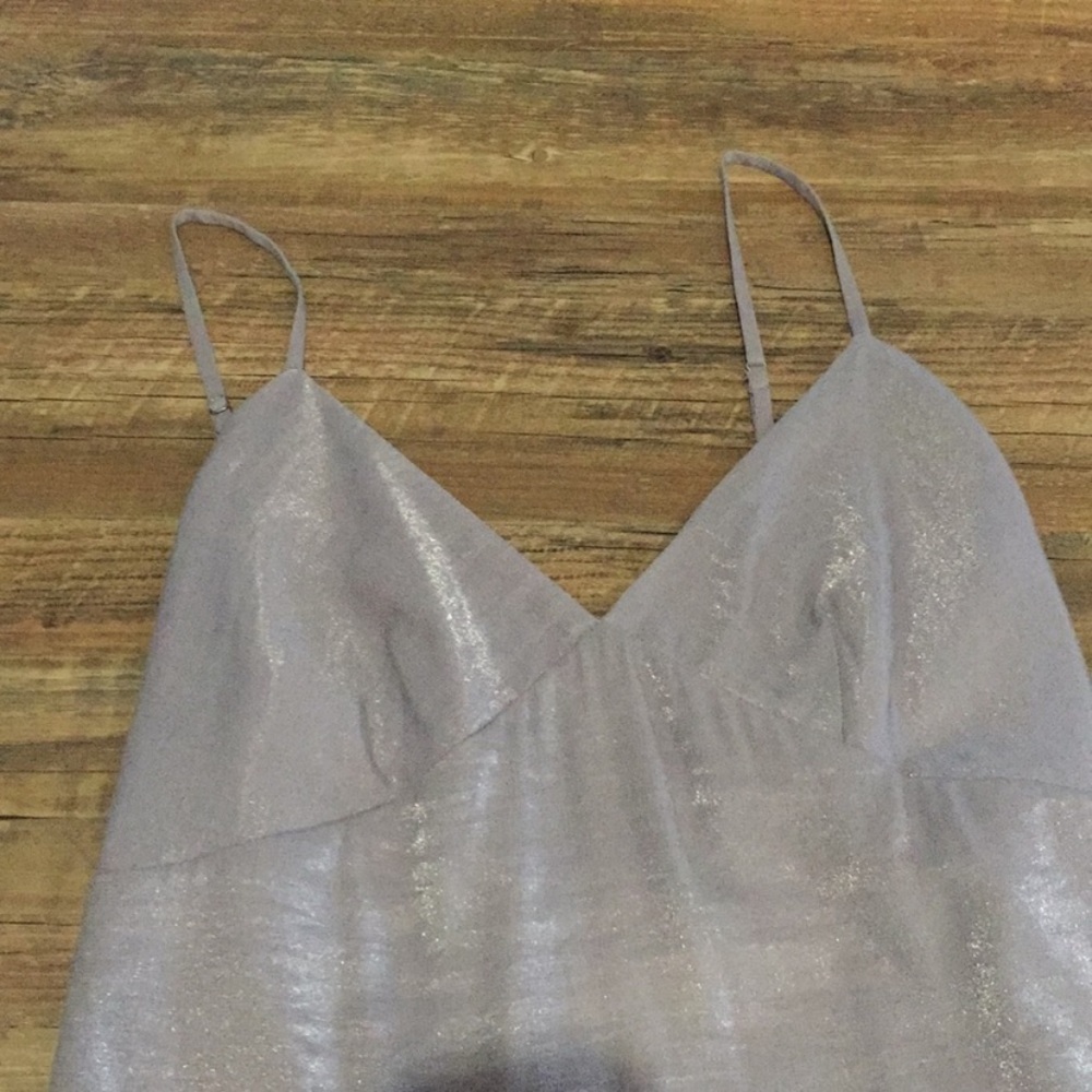 Anthropologie Moulinette Soeurs Shimmery Purple Asymmetrical Hem Slip Dress - Picture 5 of 7
